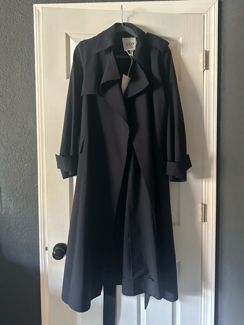 COS NAVY Long Draped Trench Coat